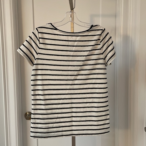 LOFT tshirt black ruffle detail - Picture 2 of 4